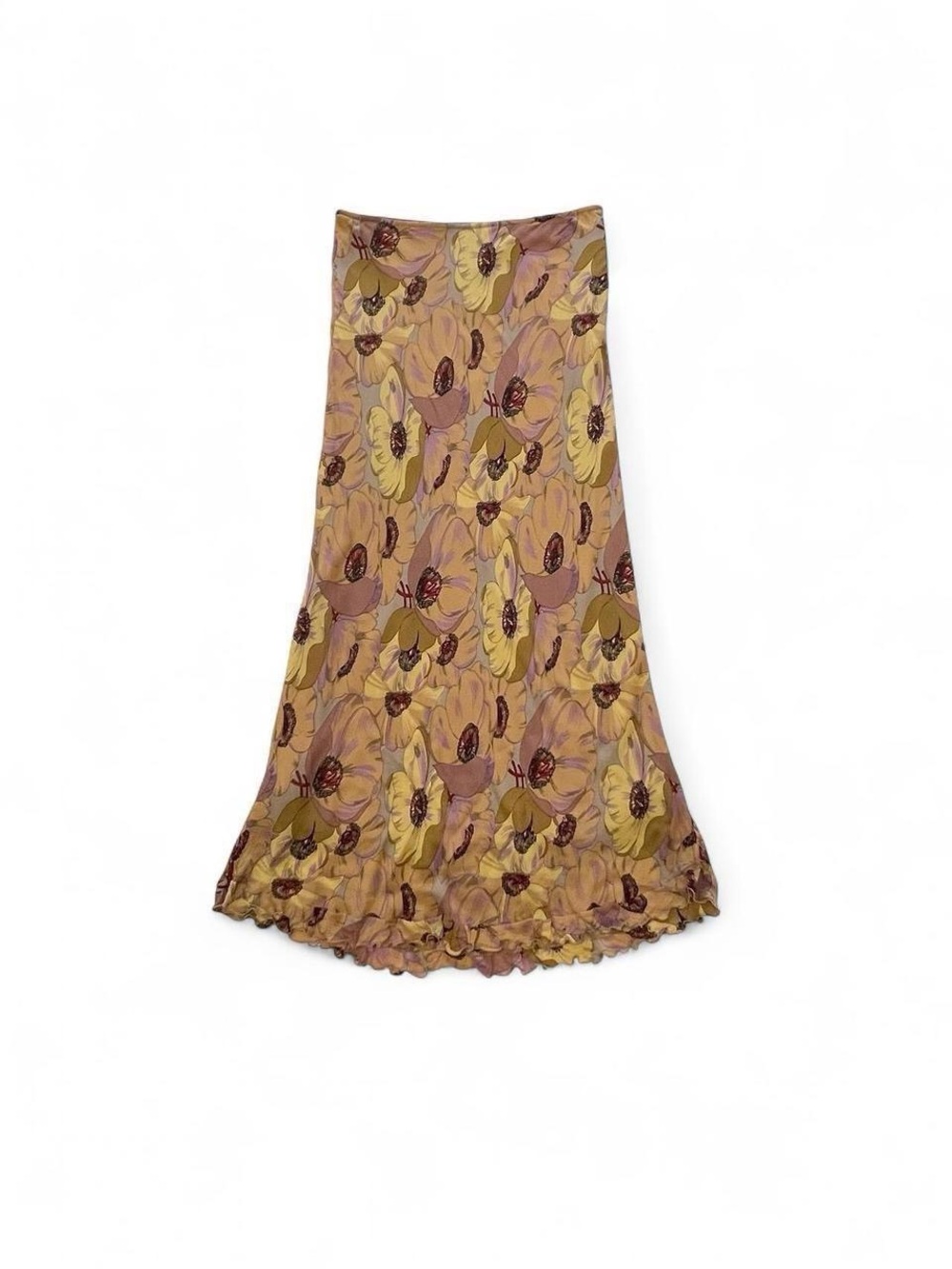 Betsey Johnson Floral Maxi Skirt in Yellow and Mauve